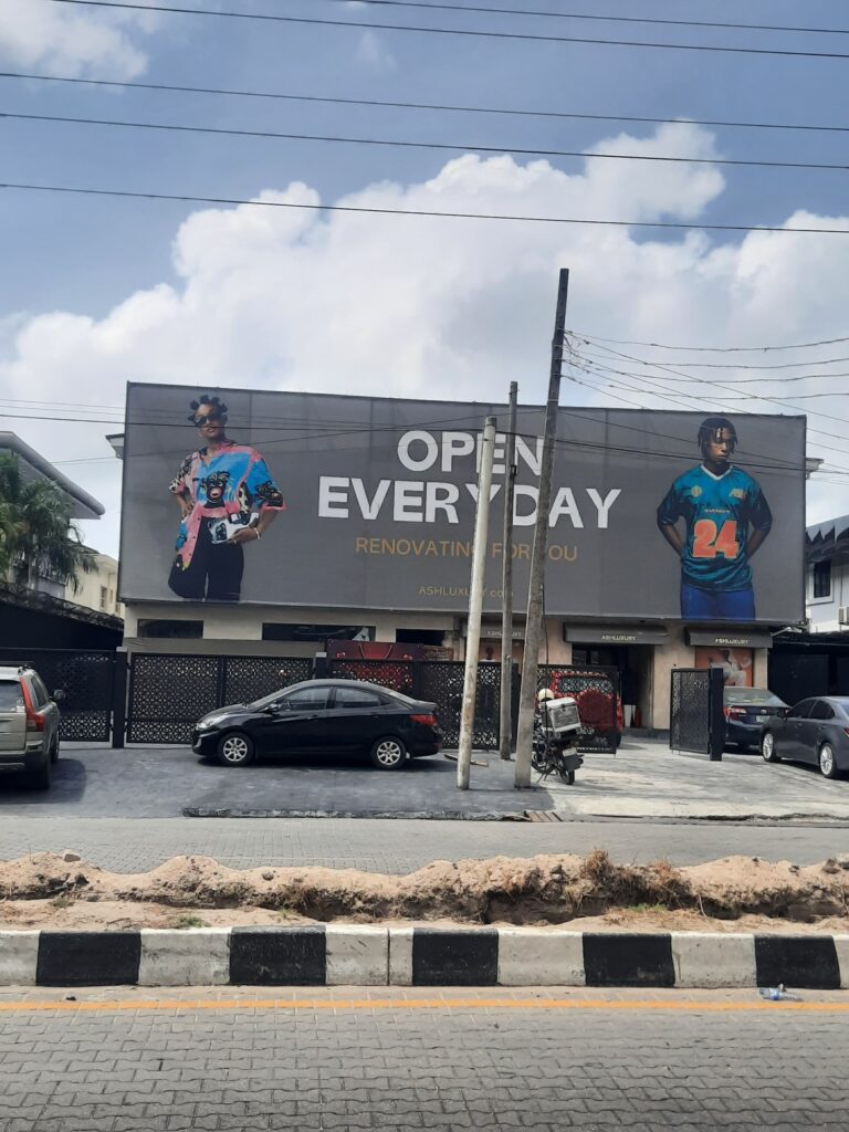 Construction, finishing and furnishing of Ashlux shopping complex, Admiralty way, Lekki.